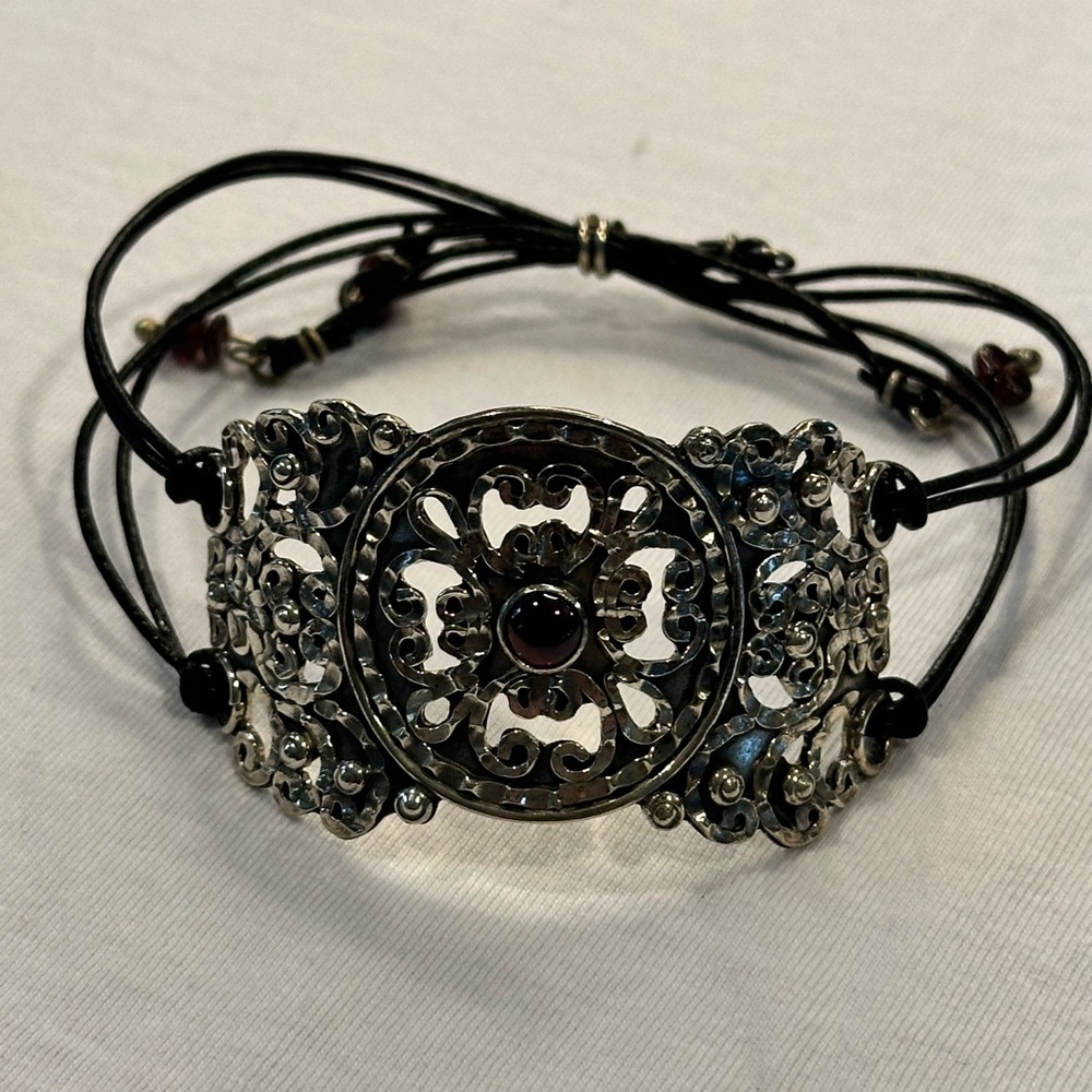 Beautiful Sterling Silver Adjustable Bracelet - image 3